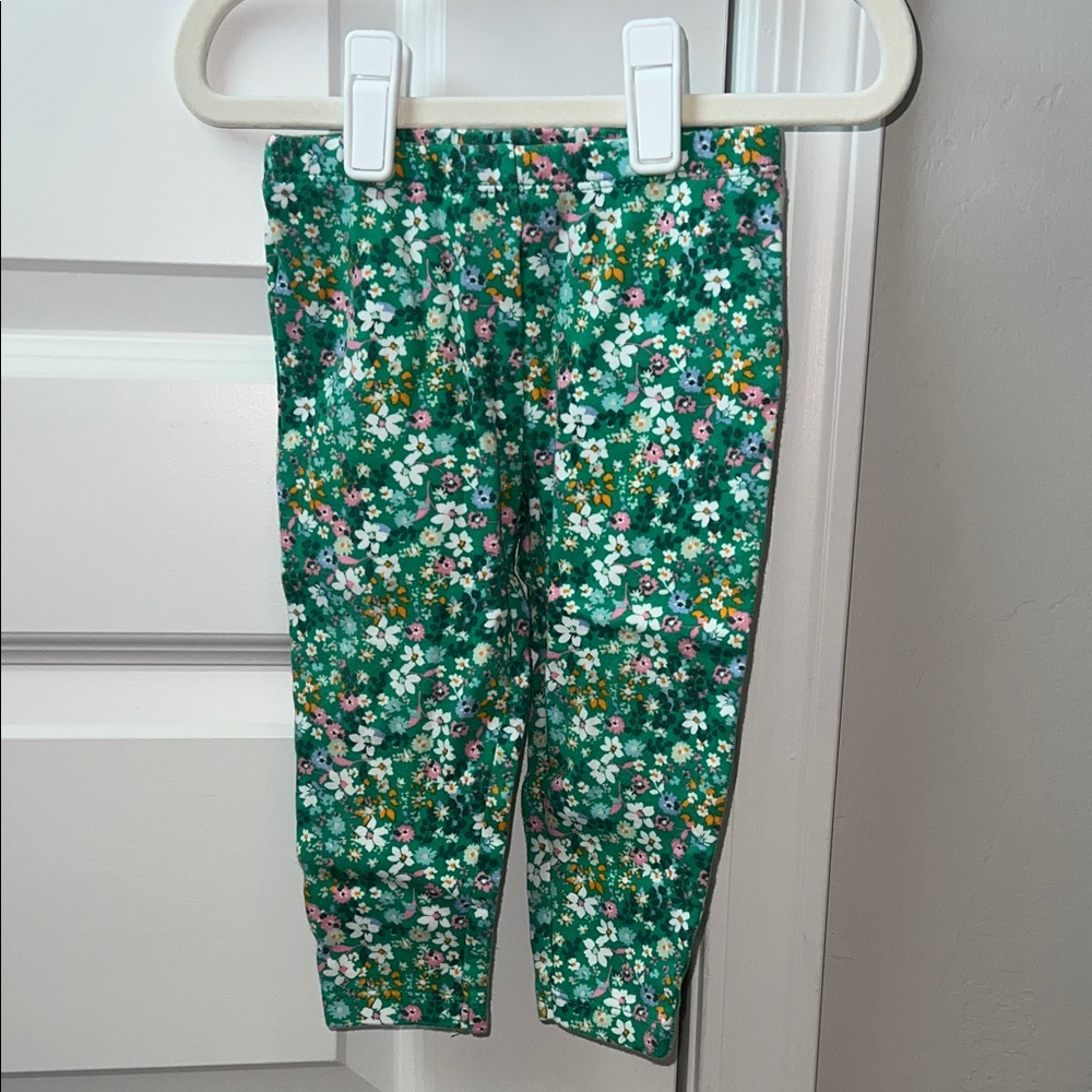 Carter's Green Floral Leggings